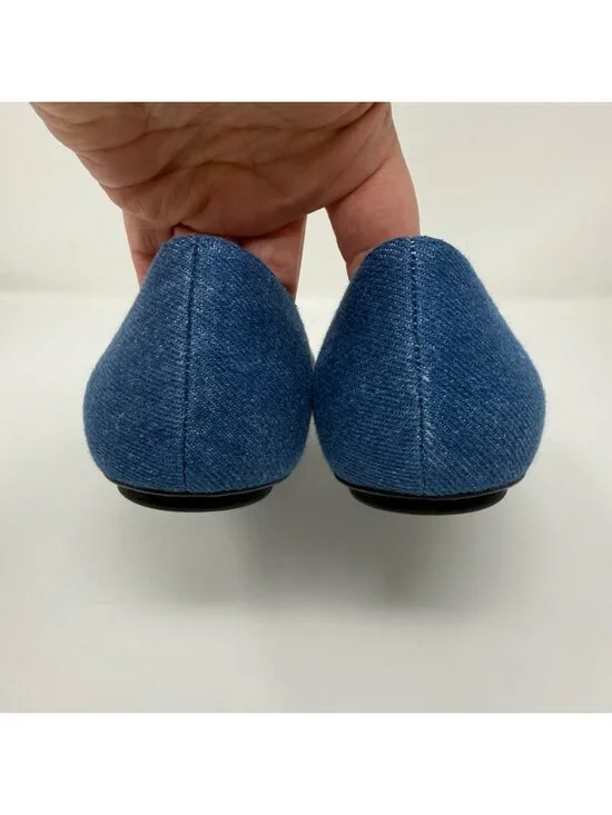 New Stuart Weitzman Emilia Mary Jane Ballerina Flats Denim Sz 8 - Picture 5 of 14